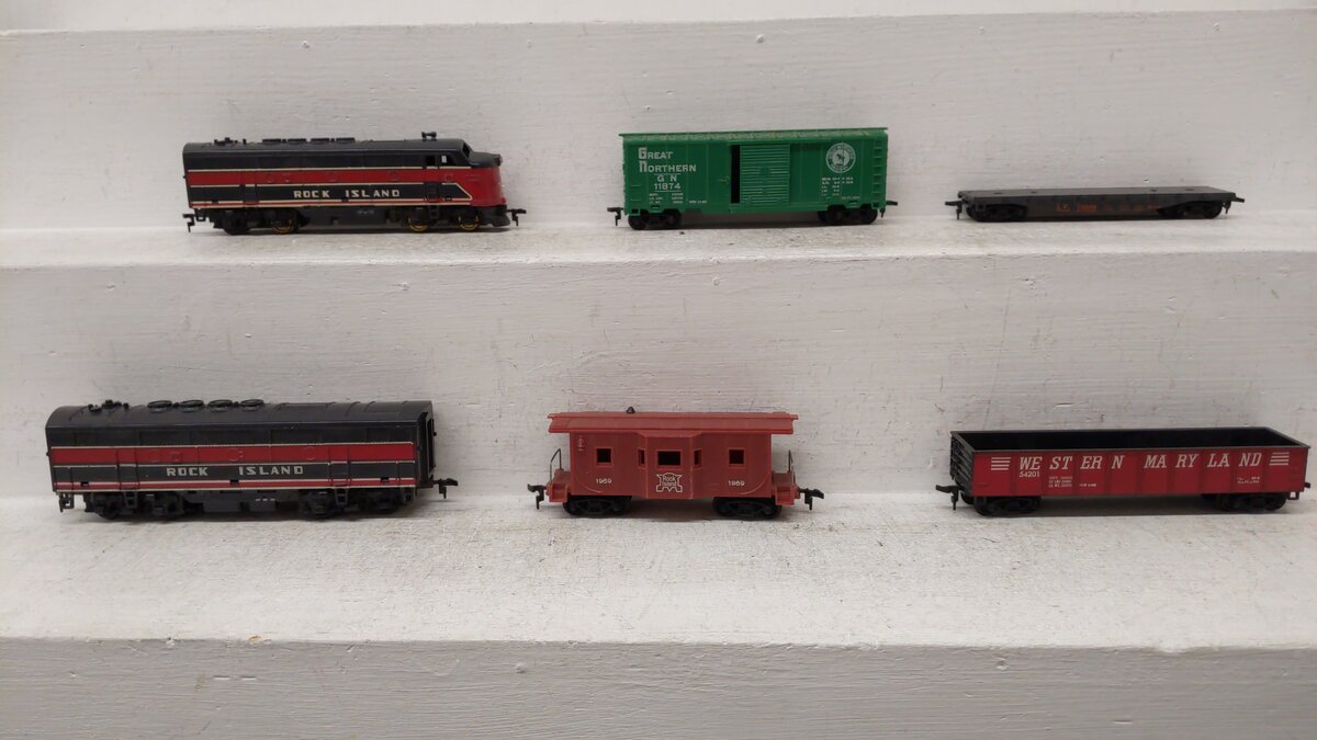 Marx Vintage HO Rock Island Diesel locomotive set #99 #1959 #54201 #11874 #10049 VG/Box
