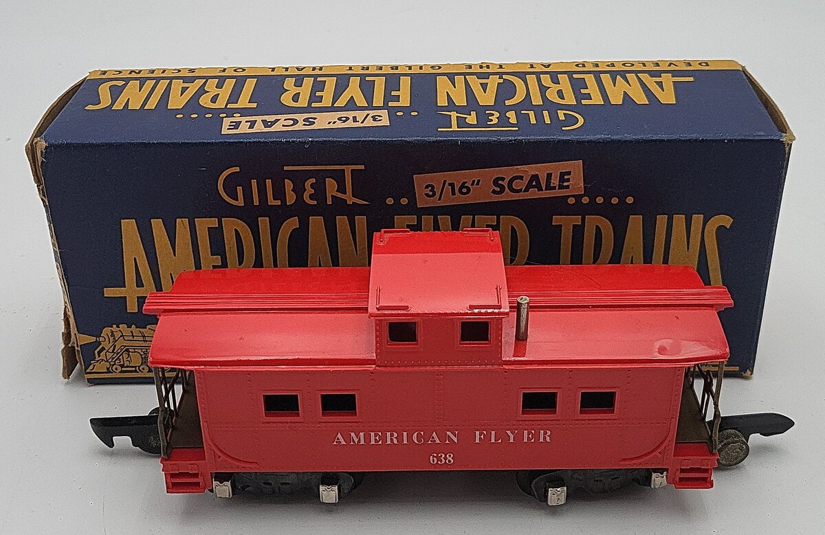 American Flyer 638 Vintage S Red Caboose VG/Box