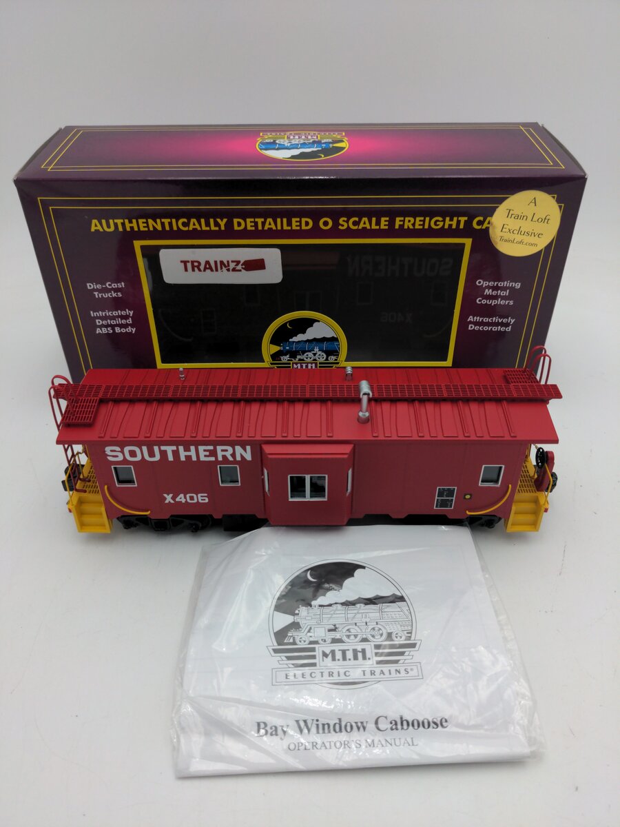 MTH 20-91830 O Scale Southern (#X406) Bay Window Caboose With Passenger LN/Box