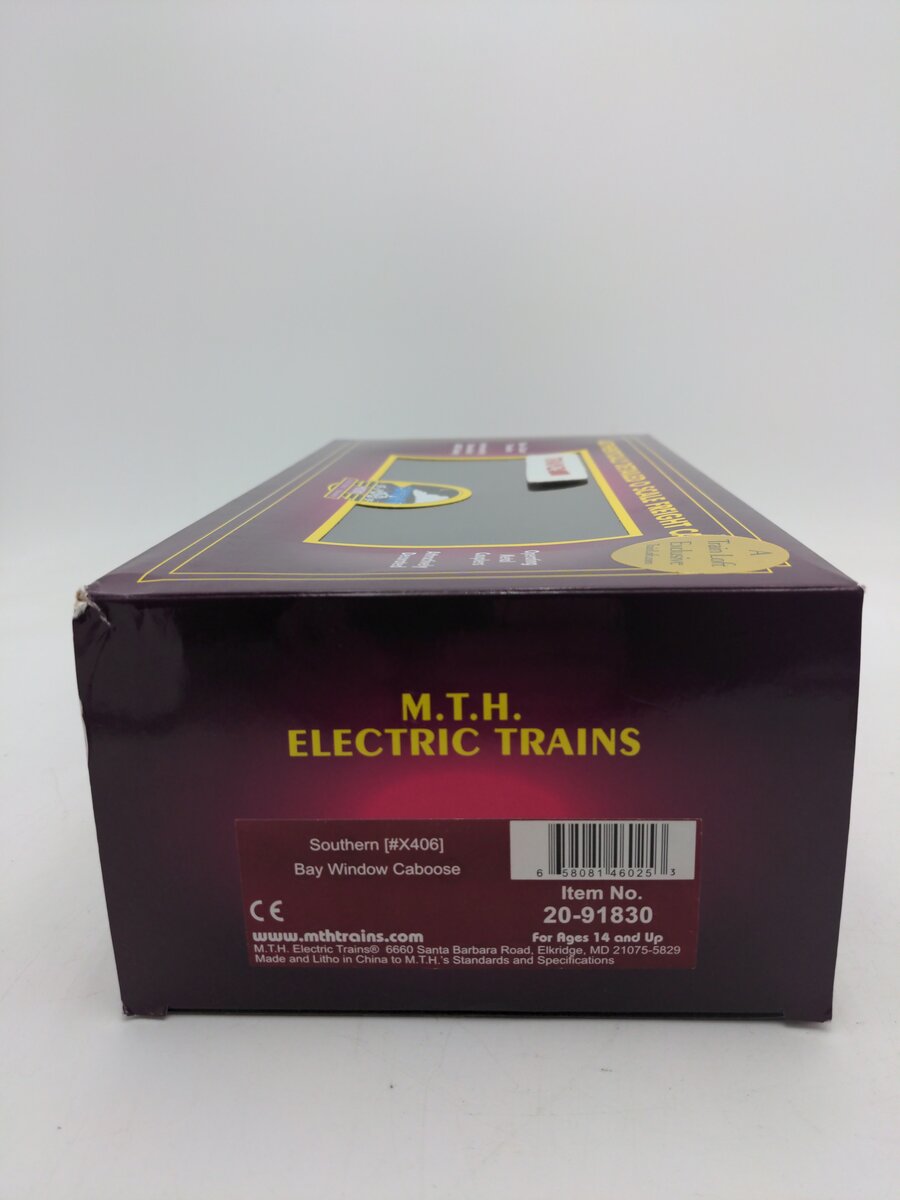 MTH 20-91830 O Scale Southern (#X406) Bay Window Caboose With Passenger LN/Box
