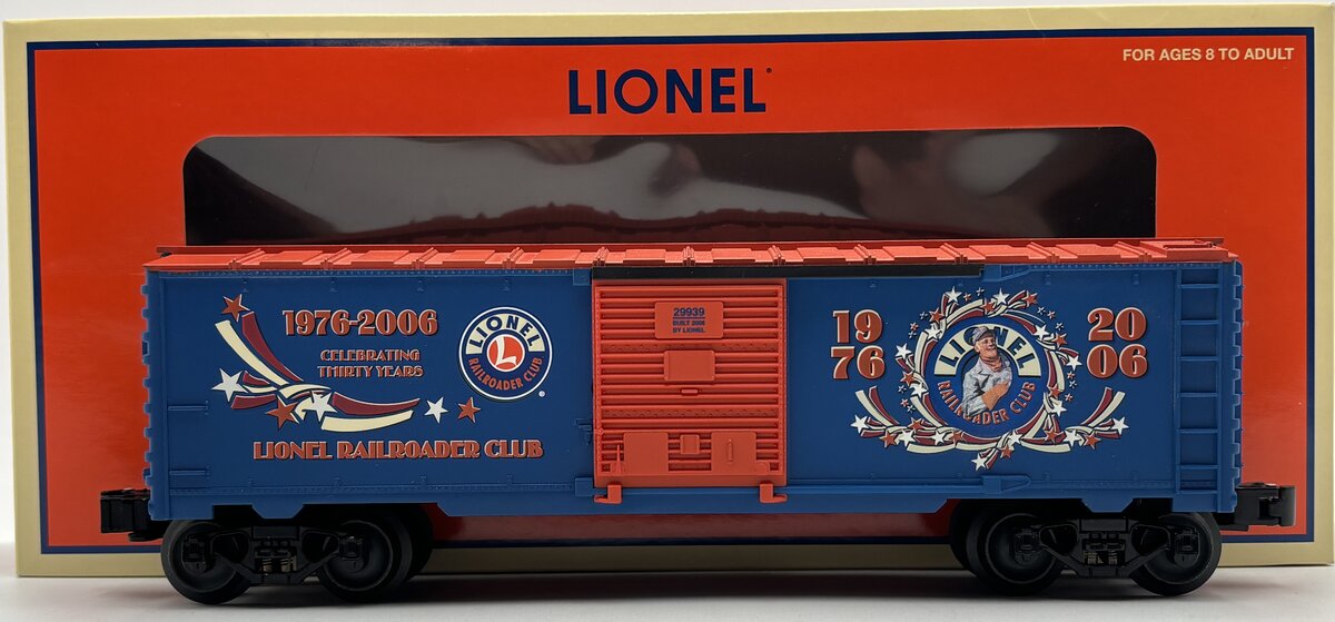 Lionel 6-29939 O Gauge 2006 Lionel Railroader‘s Club Anniversary Boxcar LN/Box