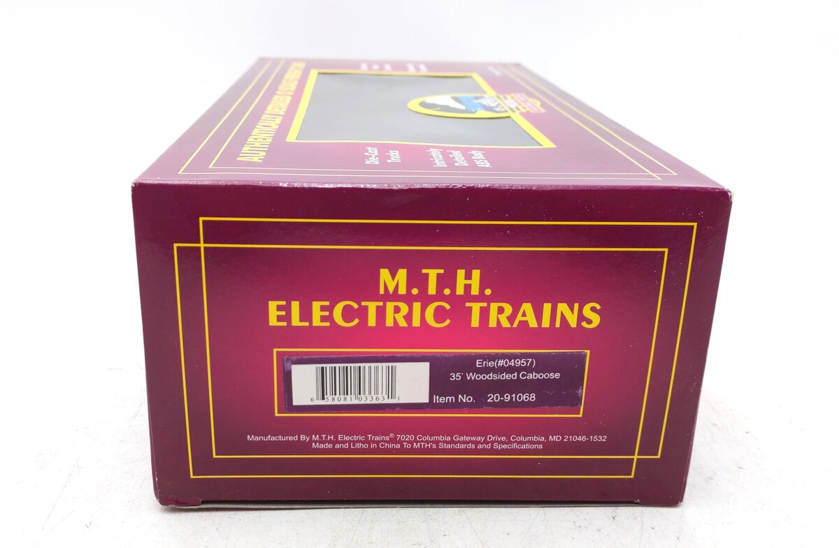 MTH 20-91068 O Erie 35' Woodsided Caboose #04957 NIB
