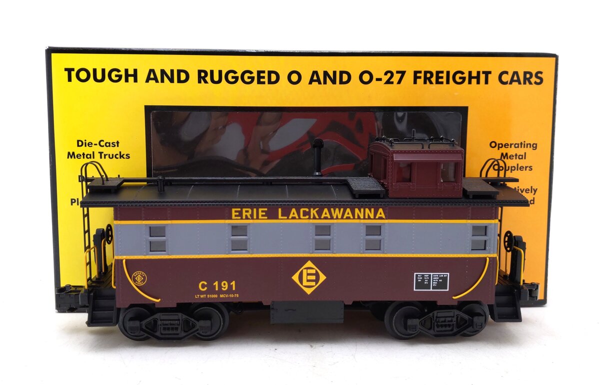 MTH 30-77005 O Erie Lackawanna RailKing Offset Steel Caboose Car #C191 NIB