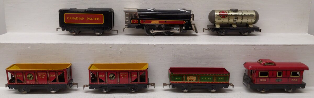 Marx O Stream Line Electrical Train Set w/ Steam Locomotive VG/Box
