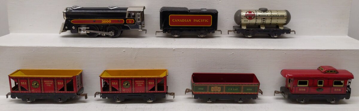 Marx O Stream Line Electrical Train Set w/ Steam Locomotive VG/Box