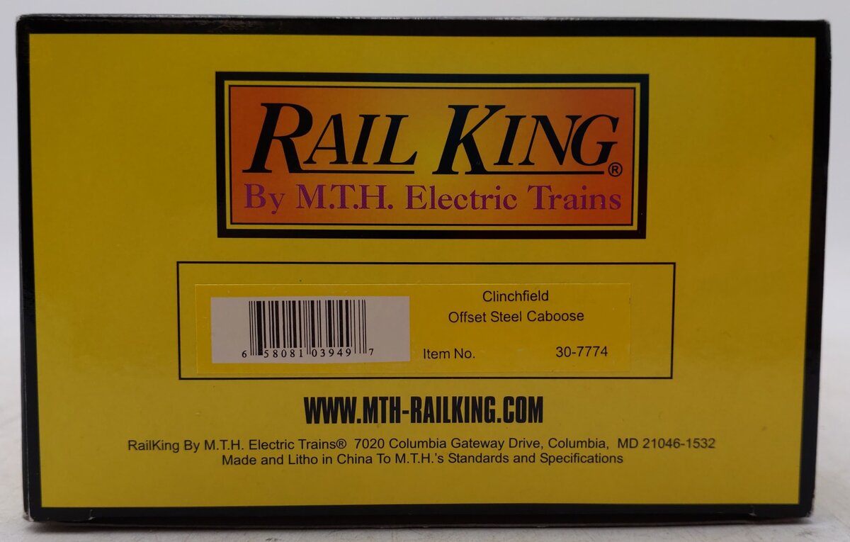 MTH 30-7774 O Gauge Clinchfield Caboose #1029 EX/Box
