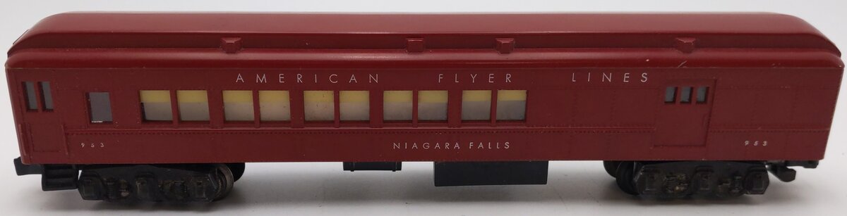 American Flyer 953 VIntage S Niagra Falls Heavyweight Combo Car w/o Silhouettes VG