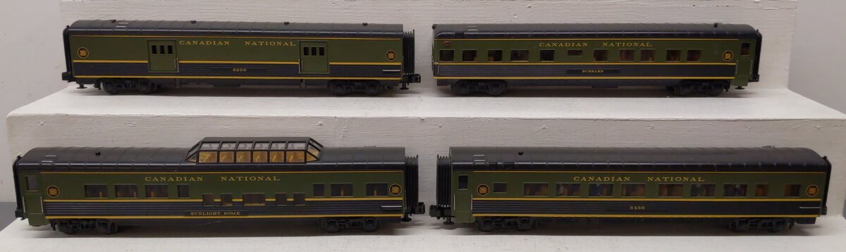 MTH 30-6766 O Canadian National 60' Streamlined ABS Passenger Set (Set of 4) VG