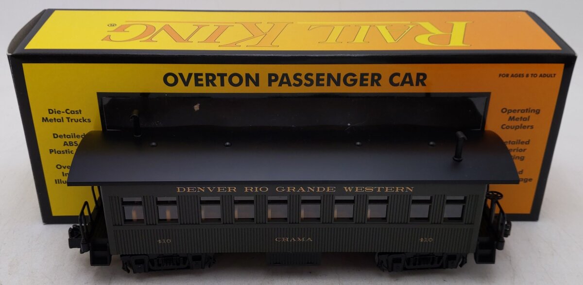 MTH 30-6406C O Gauge Denver & Rio Grande Overton Coach Car #410 EX/Box