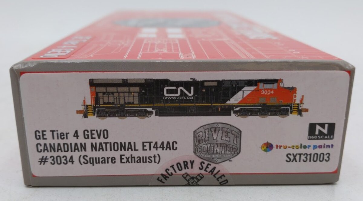 Scale Trains SXT31003 N CN GE Tier 4 GEVo ET44AC Diesel #3034 with DCC/Sound EX/Box