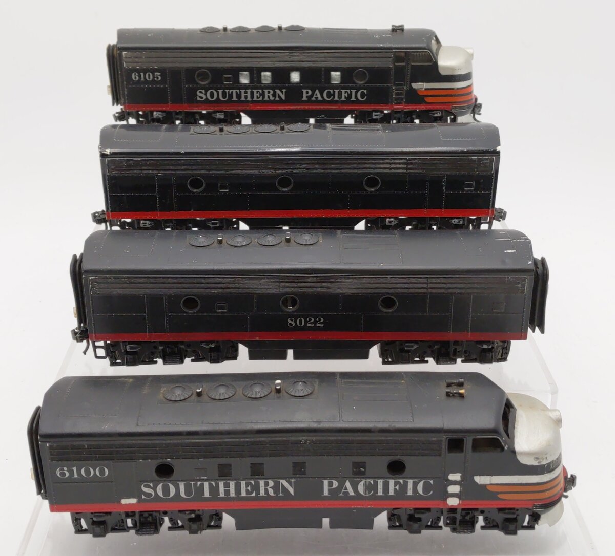 Custom S Scale Southern Pacific F-3 ABBA Diesel Locomotive Set VG