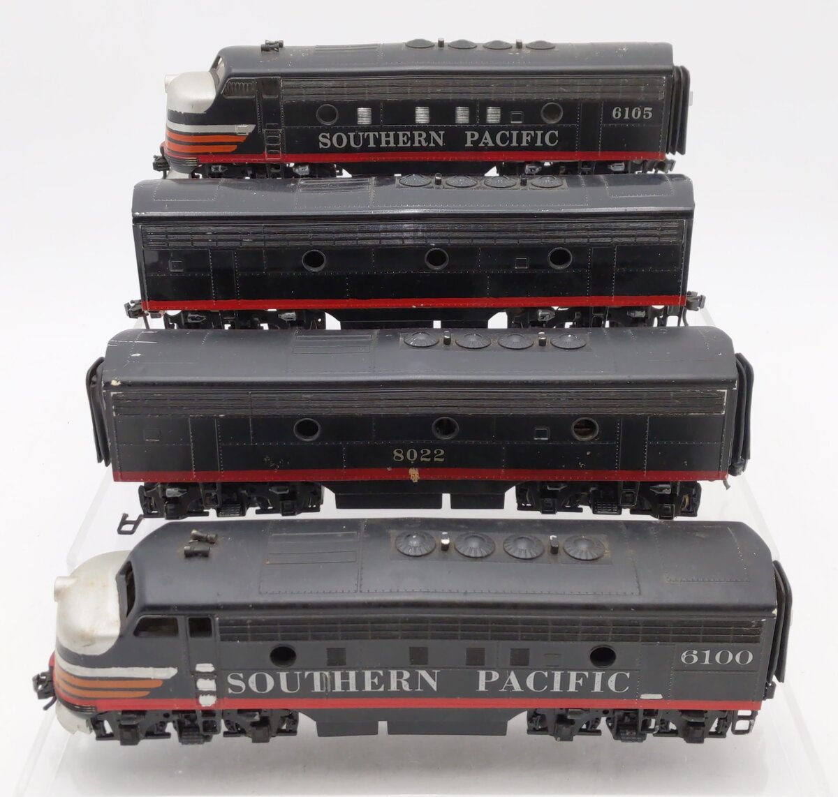 Custom S Scale Southern Pacific F-3 ABBA Diesel Locomotive Set VG