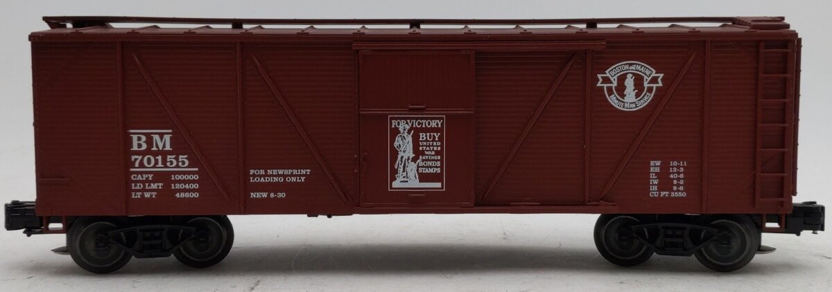 Crown OB-113 Boston & Maine Victory Bond Boxcar (Hi-Rail) #70155 LN/Box