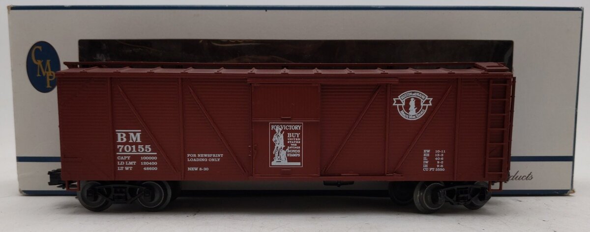 Crown OB-113 Boston & Maine Victory Bond Boxcar (Hi-Rail) #70155 LN/Box