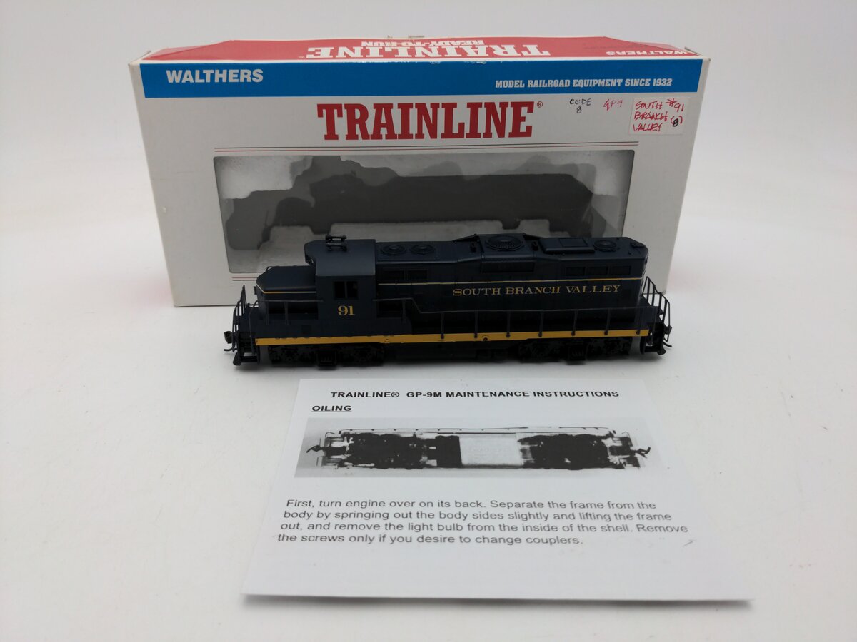 Walthers 931-139 HO Scale Trainline South Branch Valley GP9M Locomotive #91 EX/Box