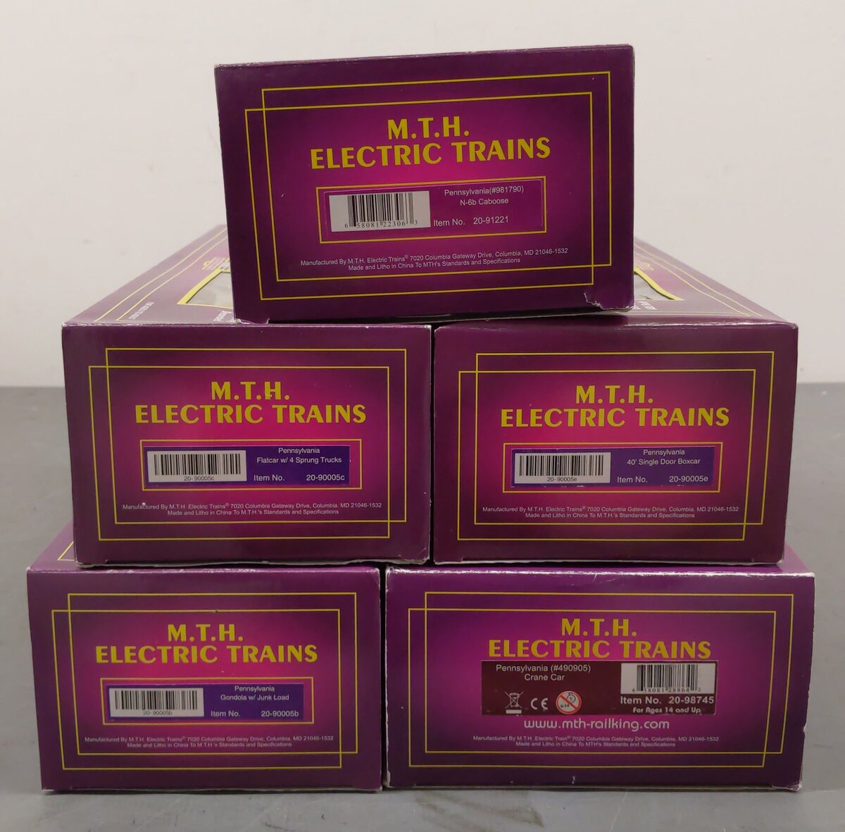 MTH 20-90005 O Pennsylvania Premier Freight Car Set (Set of 5) VG/Box