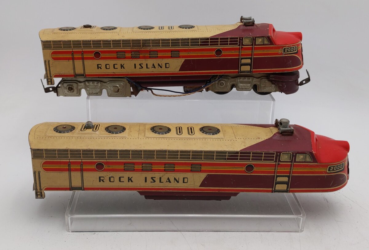 Unique 2000 Vintage O Tinplate Rock Island AA Diesel Locomotive Set