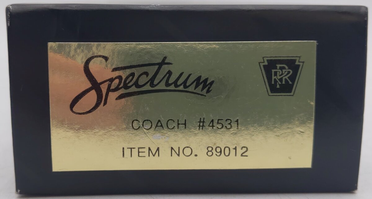 Bachmann Spectrum 89012 HO Scale Pennsylvania Railroad Coach Car #4531 EX/Box