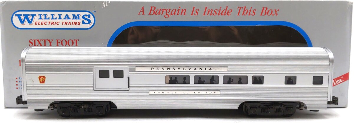 Williams O Gauge Pennsylvania Railroad 'Thomas A. Edison' 60' Passenger Car EX/Box
