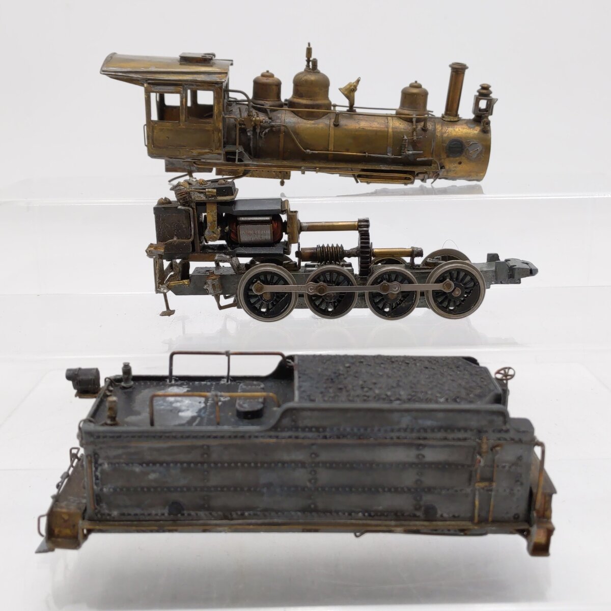 BRASS S Scale 0-8-0 Steam Locomotive with Tender