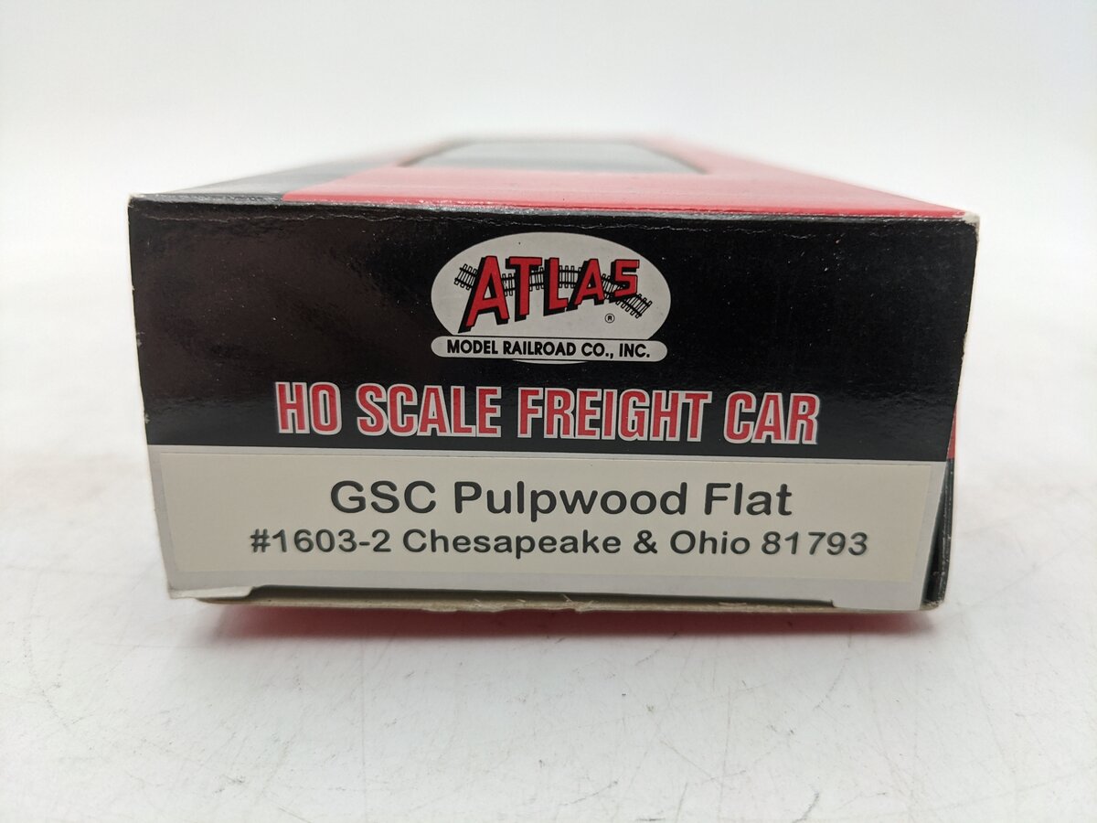 Atlas 1603-2 HO Scale Chesapeake & Ohio Railroad GSC Pulpwood Flat Car #81793 EX/Box