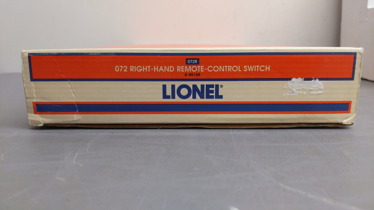 Lionel 6-65165 O72 Right Hand Remote Control Switch Turnout EX/Box