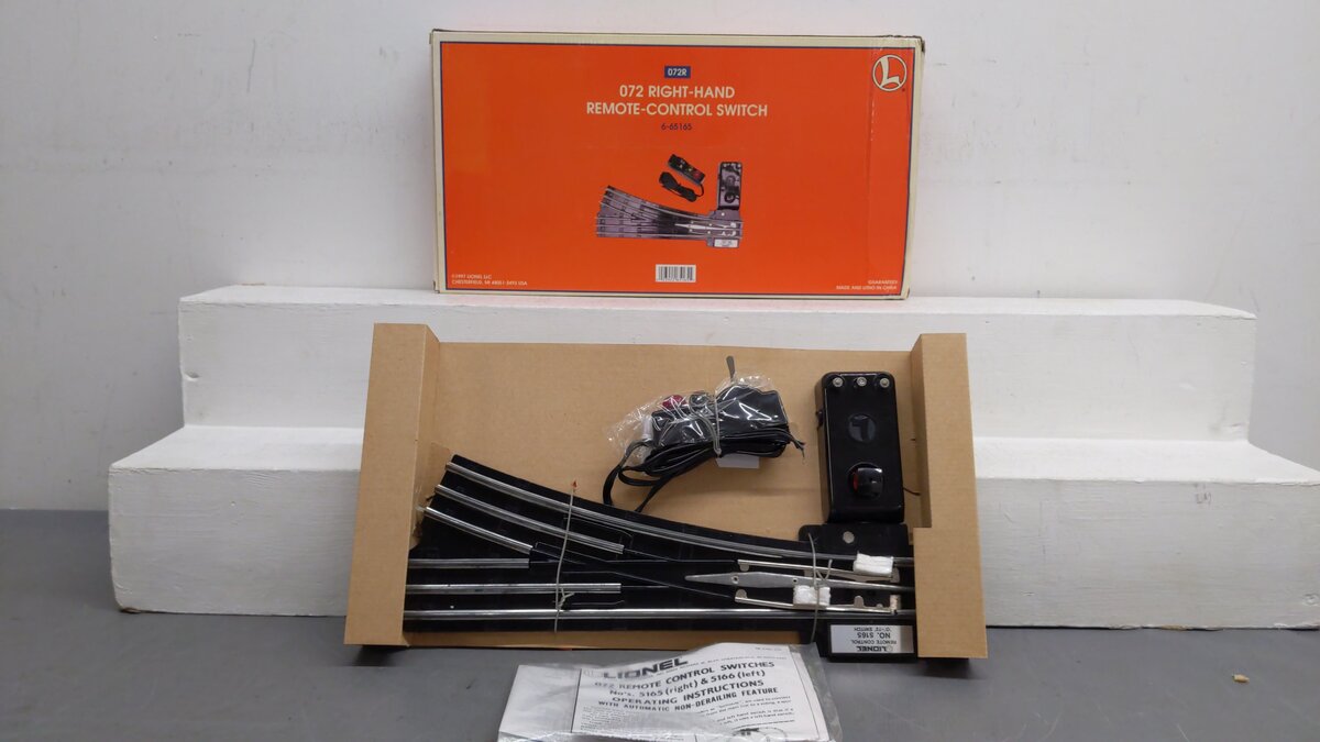 Lionel 6-65165 O72 Right Hand Remote Control Switch Turnout EX/Box