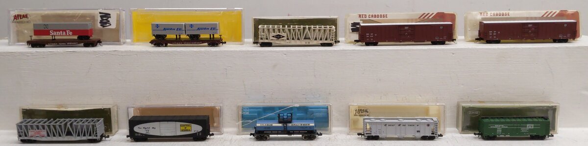 Atlas & Other N Scale Assorted Freight Cars [10] VG/Box