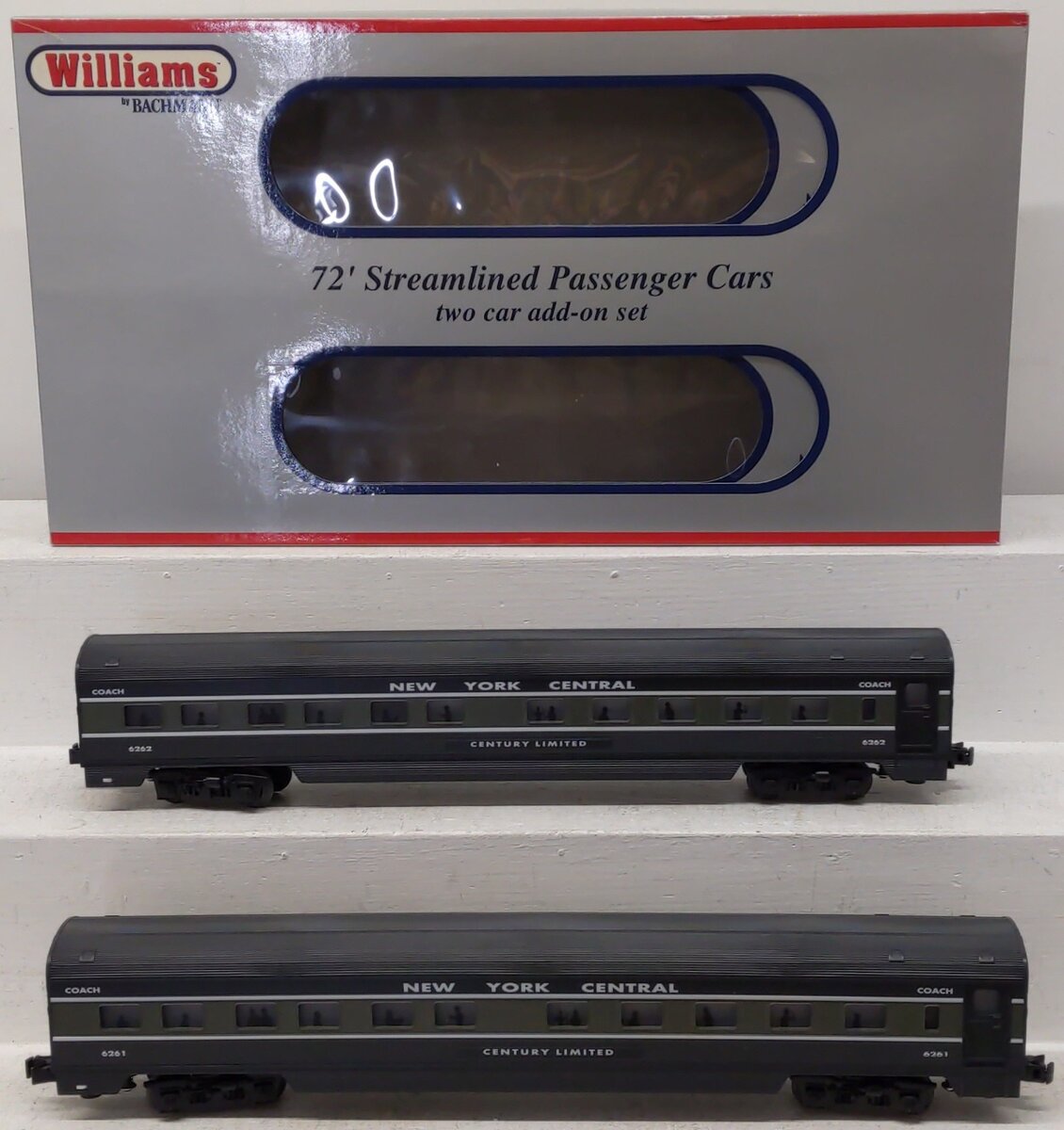 Williams 43108 New York Central 72 Ft. Streamliner 2-Car Add-On Set 6261/6262 EX/Box