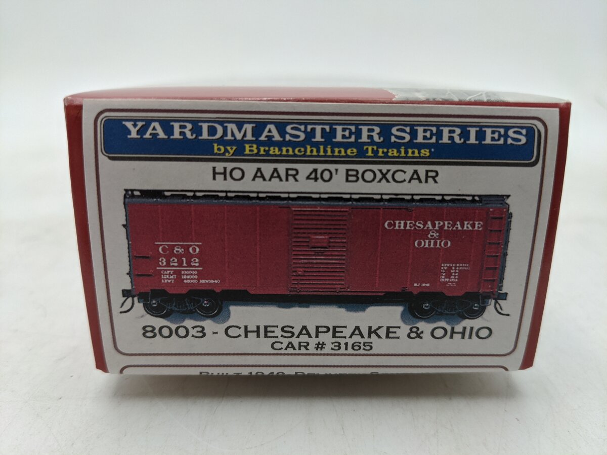 Branchline 8003 HO AAR 40' Chesapeake & Ohio Box Car #3165 Kit EX/Box