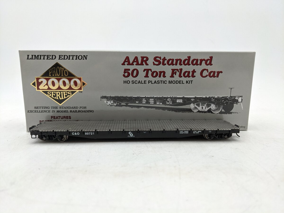 Proto 2000 30603 HO Chesapeake & Ohio 50 Ton Flatcar #80721 EX/Box