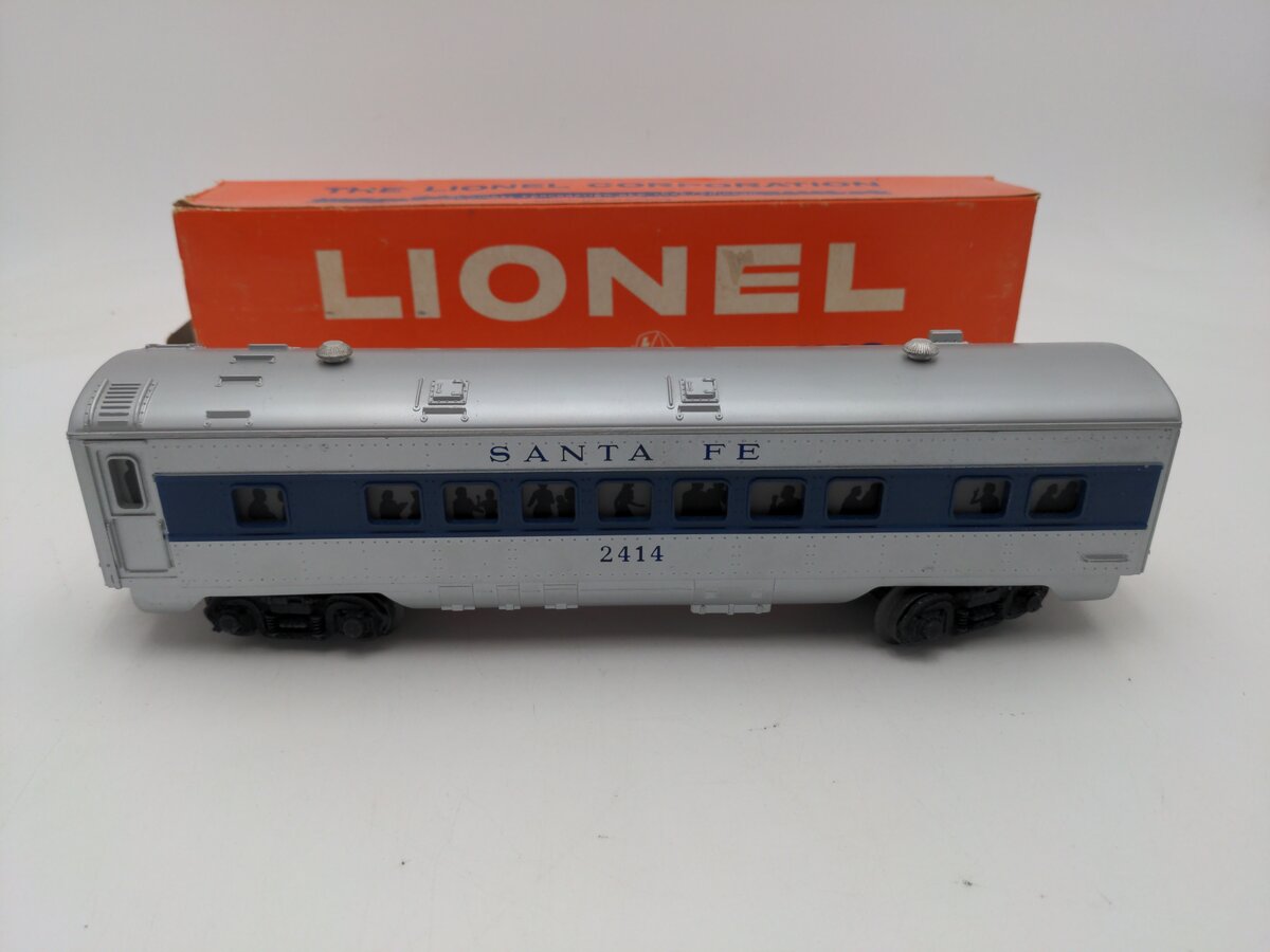 Lionel 6-27775 O Gauge Santa Fe Coach Passenger Illuminated Car #2414 EX/Box