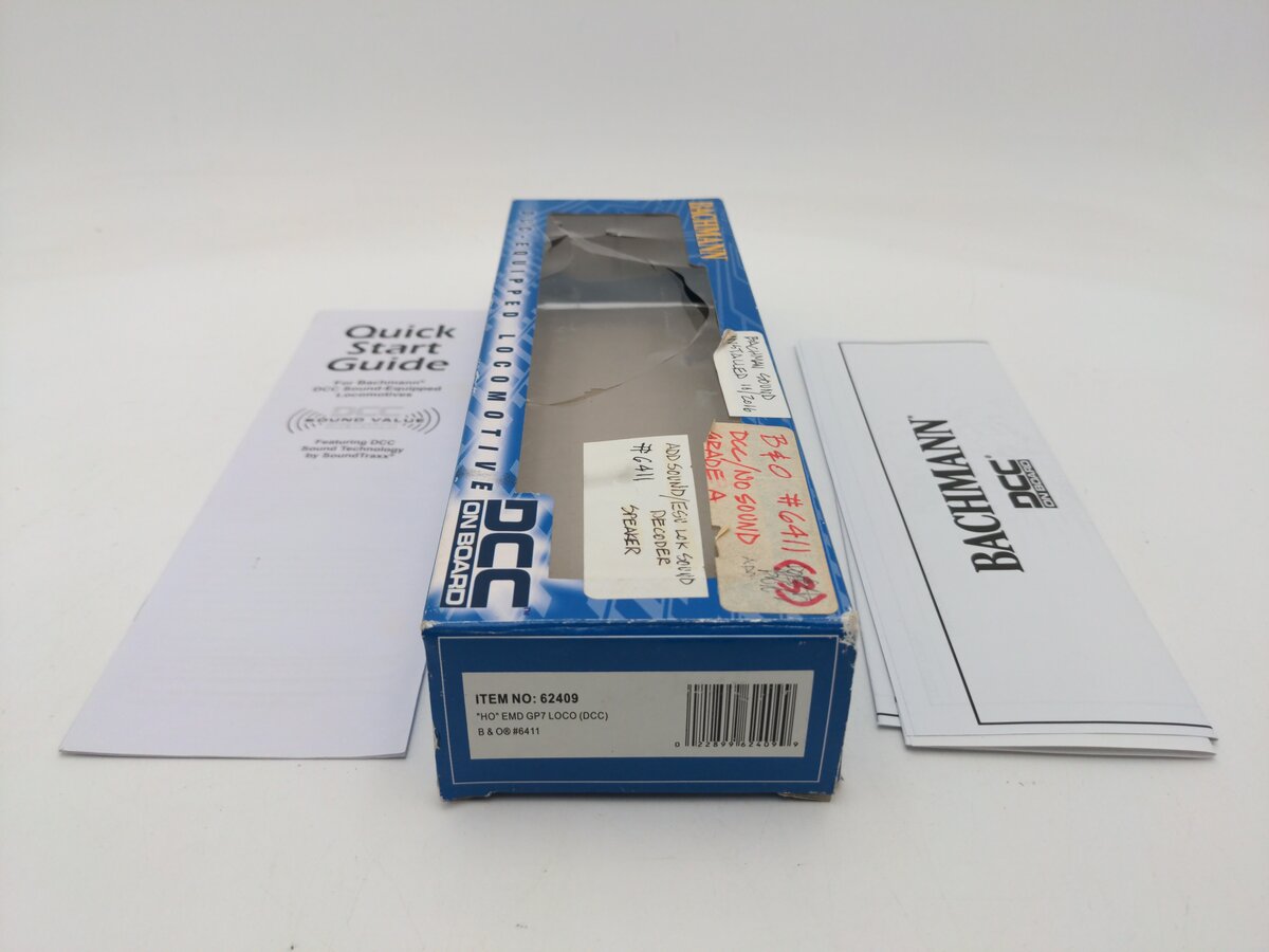 Bachmann 62409 HO Scale Baltimore & Ohio EMD GP7 Diesel Locomotive #6411 EX/Box