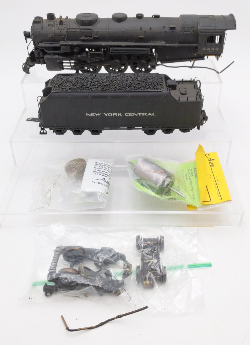 Generic S Scale Brass NYC J-3 4-6-4 Hudson Steam Locomotive #5439 VG