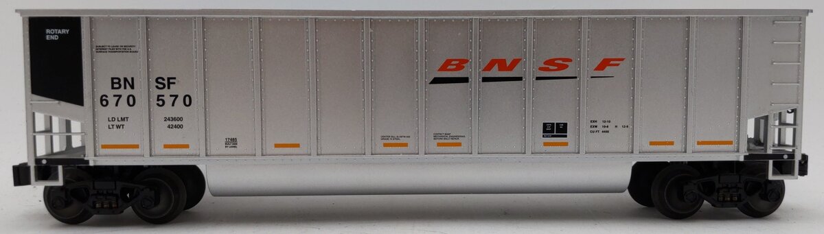 Lionel 6-17482 O Gauge BNSF Bathtub Gondola #670570 EX