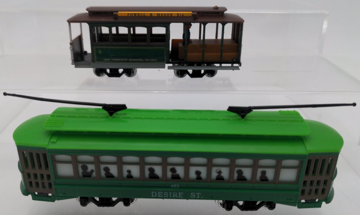 HO Scale 2 Classic Streetcars Trolly Car Set EX/Box