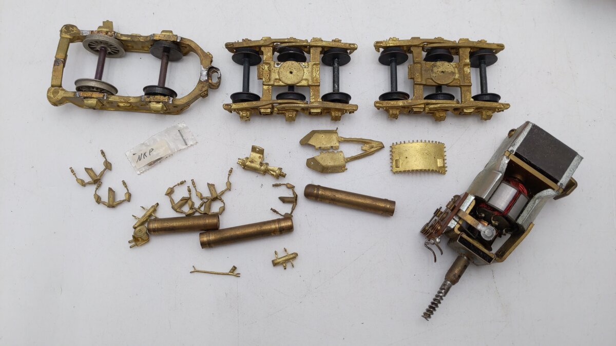 Generic Brass S Scale Steam Locomotive & Tender Kit EX