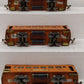 Lionel Vintage O Gauge Prewar Orange Passenger Cars: 606, 605, 605