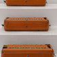 Lionel Vintage O Gauge Prewar Orange Passenger Cars: 606, 605, 605