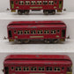 Lionel 710S Vintage O Orange Tinplate Passenger Cars: 710, 710 & 712