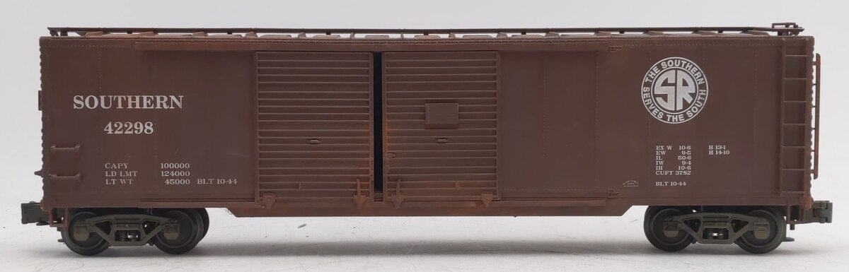 Pecos HR-0105-1 O Gauge Custom Southern Double Door Hi-Rail Boxcar - 3 Rail EX/Box