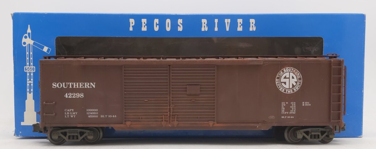 Pecos HR-0105-1 O Gauge Custom Southern Double Door Hi-Rail Boxcar - 3 Rail EX/Box
