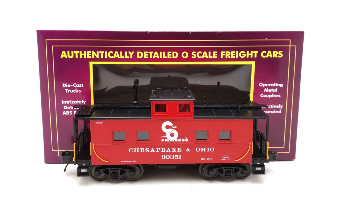 MTH 20-91408 O Chesapeake & Ohio Steel Caboose #90351 NIB