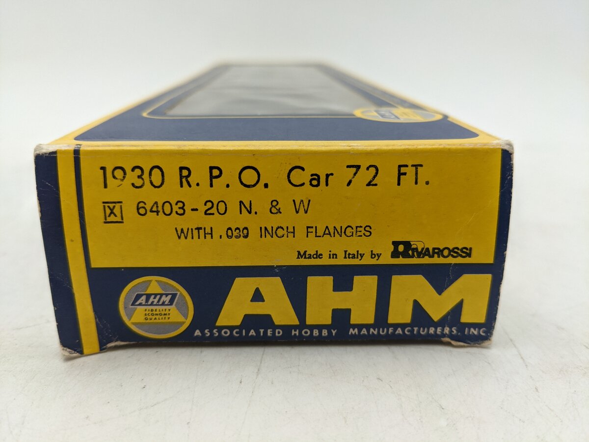AHM 6403-20 HO Norfolk And Western 1930 72' R.P.O Car #110 EX/Box