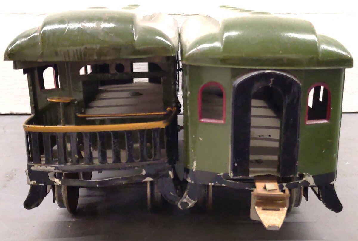 Ives Vintage Standard Gauge Olive Green Passenger Cars: 184, 186 [2]