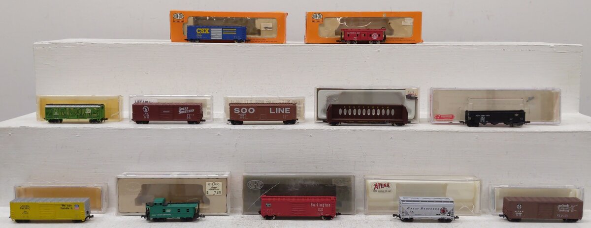Atlas & Others N Scale Assorted Freight Cars [12] VG/Box