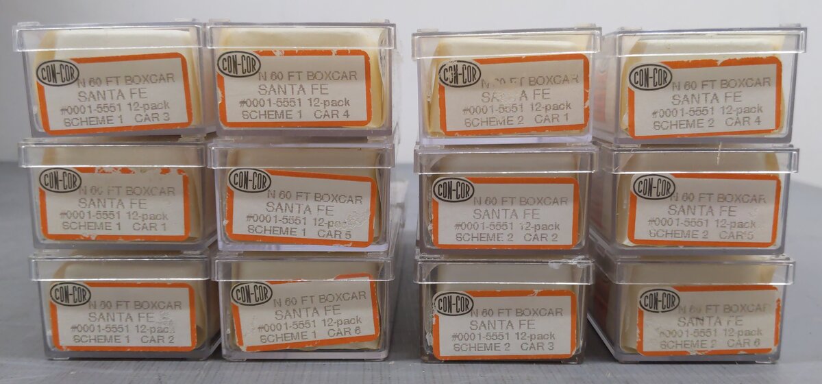 Con-Cor 0001-5551 N 60' Santa Fe 12 Car Boxcar Set EX/Box