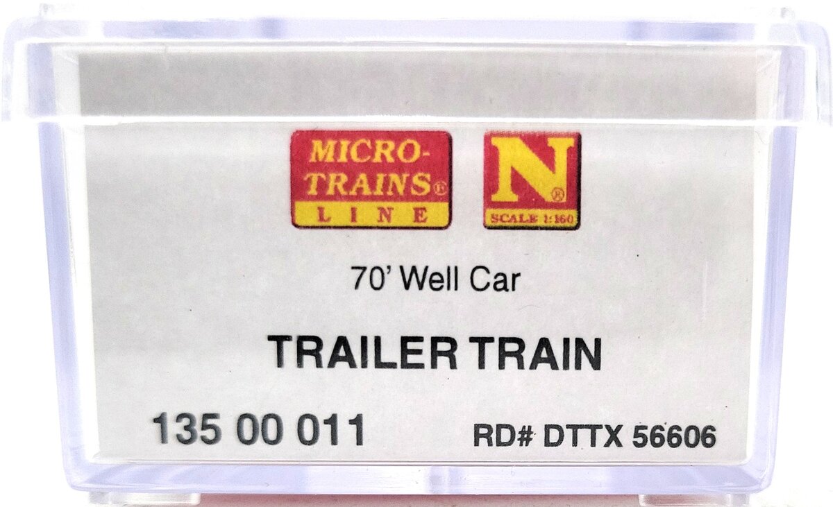 Micro-Trains 13500011 N Trailer Train TTX 70' Husky Stack Well Car #56606 LN/Box