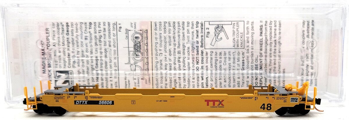 Micro-Trains 13500011 N Trailer Train TTX 70' Husky Stack Well Car #56606 LN/Box