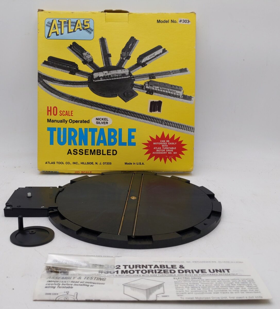 Atlas 303 HO Scale Manually Operated Turntable LN/Box